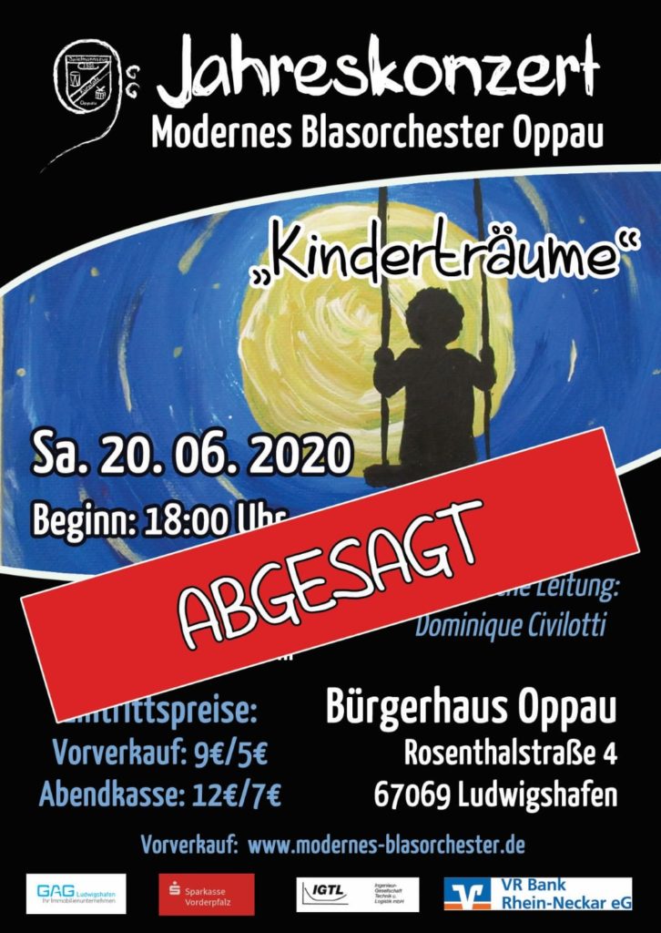 Abgesagt: Das Jahreskonzert des Modernen Blasorchesters Kurpfalz Oppau (MBO) entfällt leider dieses Jahr