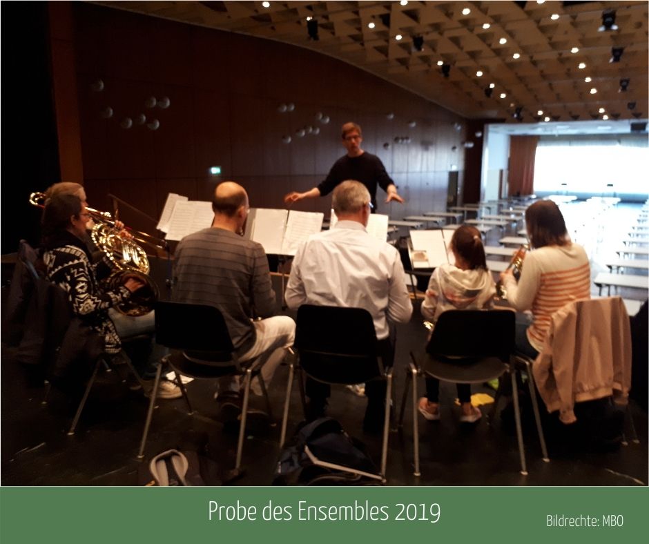 Ensemble-Probe im Bürgerhaus Oppau, 2019; Bildrechte: MBO